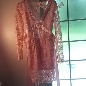 XTRA LARGE pink lace dress